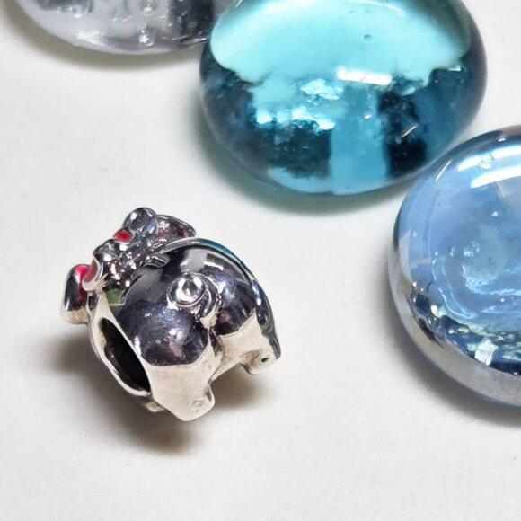 Pandora Chinese New Year Piggy Bank Charm 2016 Retired With Red Ribbon Sterling - Picture 4 of 5